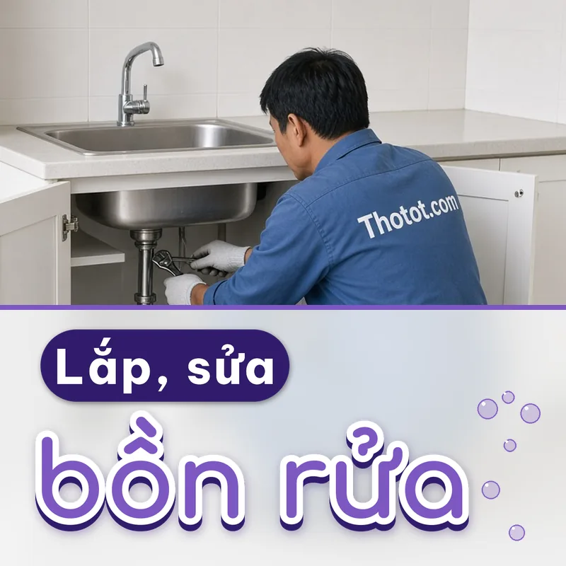 Lắp, sửa bồn rửa khu vực nhân viên cửa hàng