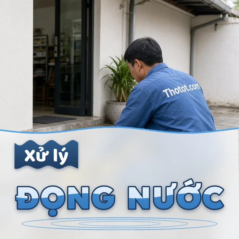 Xử lý đọng nước khu ngoài trời cửa hàng