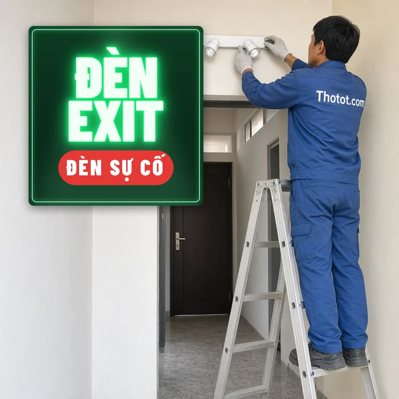 Lắp, sửa đèn exit, đèn sự cố cửa hàng
