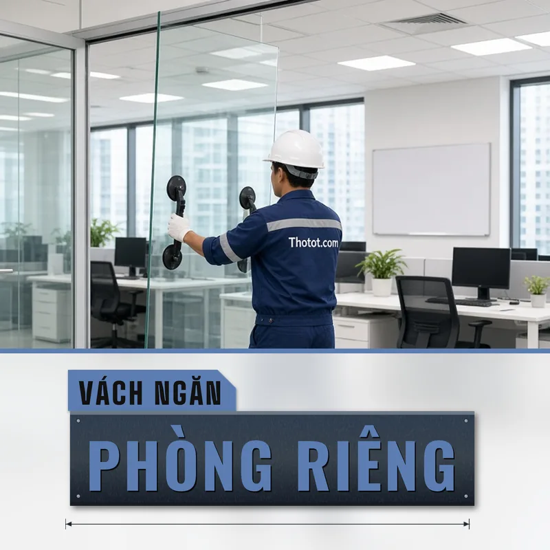 Làm vách ngăn phòng làm việc riêng văn phòng