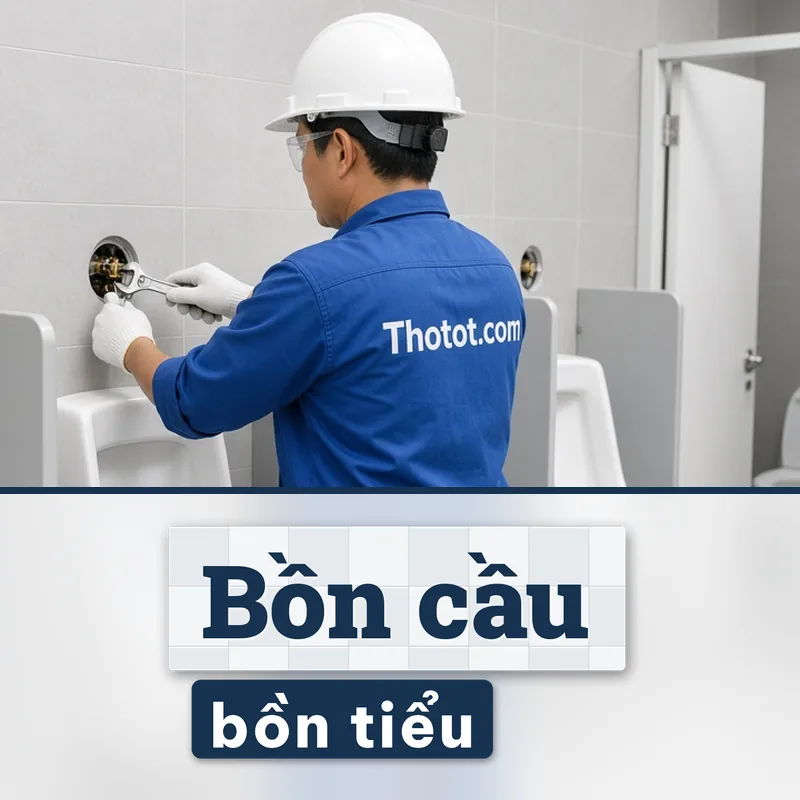 Lắp, sửa bồn cầu, bồn tiểu nhà vệ sinh văn phòng