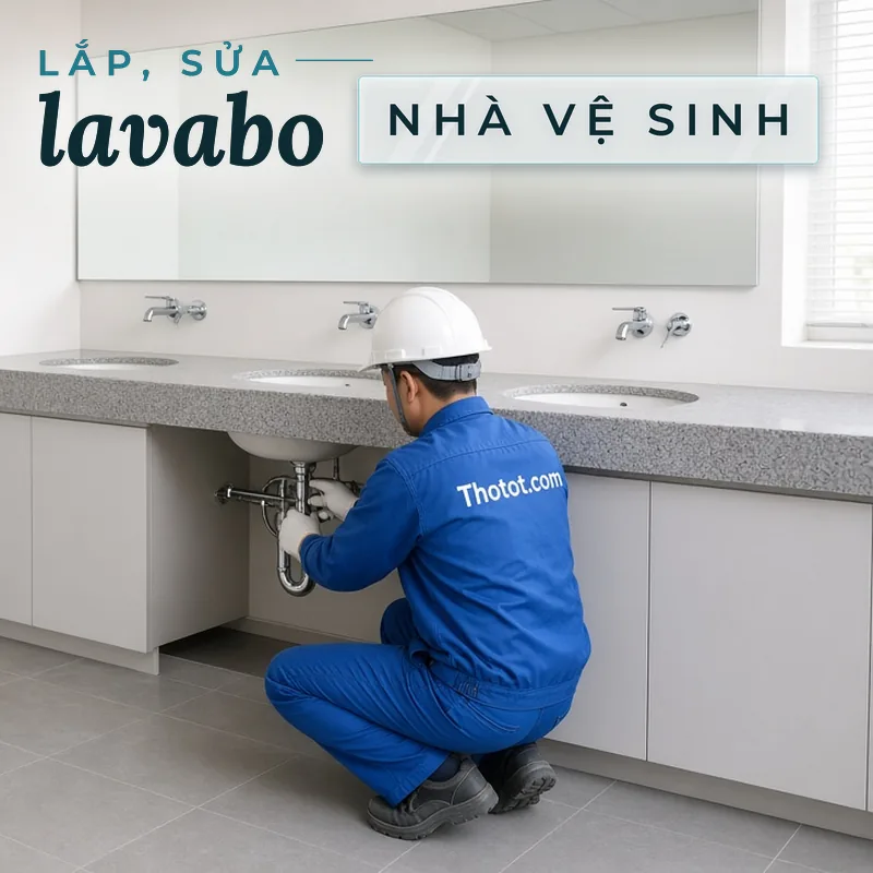 Lắp, sửa lavabo nhà vệ sinh văn phòng