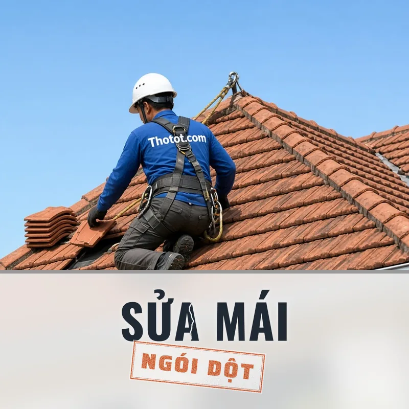 Xử lý mái ngói biệt thự bị dột