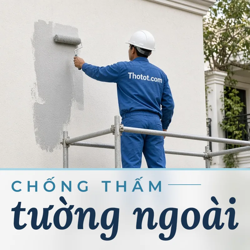 Xử lý tường ngoài biệt thự bị thấm
