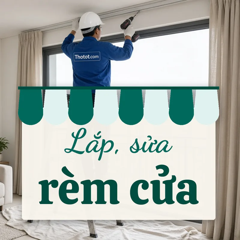 Lắp, sửa rèm cửa phòng khách căn hộ chung cư