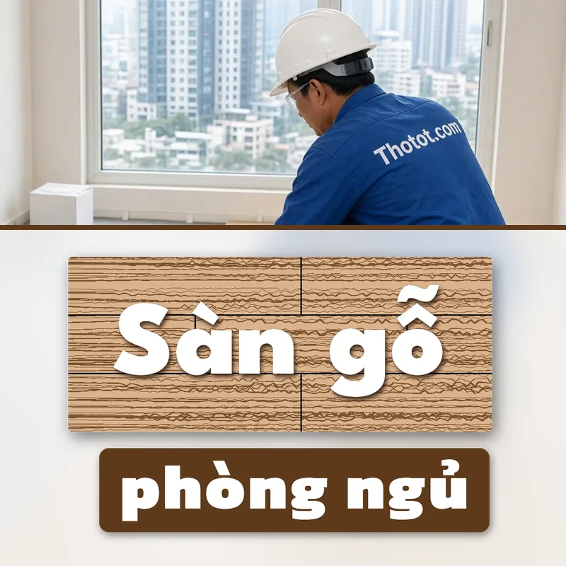 Lát sàn gỗ phòng ngủ căn hộ chung cư