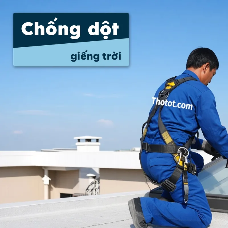 Xử lý giếng trời biệt thự bị dột