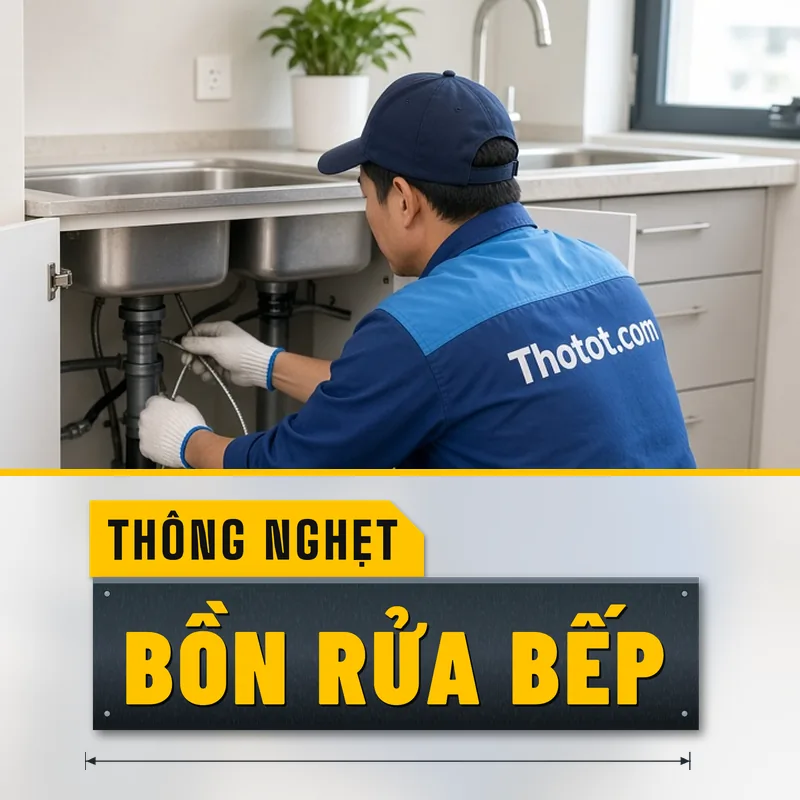 Xử lý nghẹt thoát nước nhà bếp căn hộ chung cư