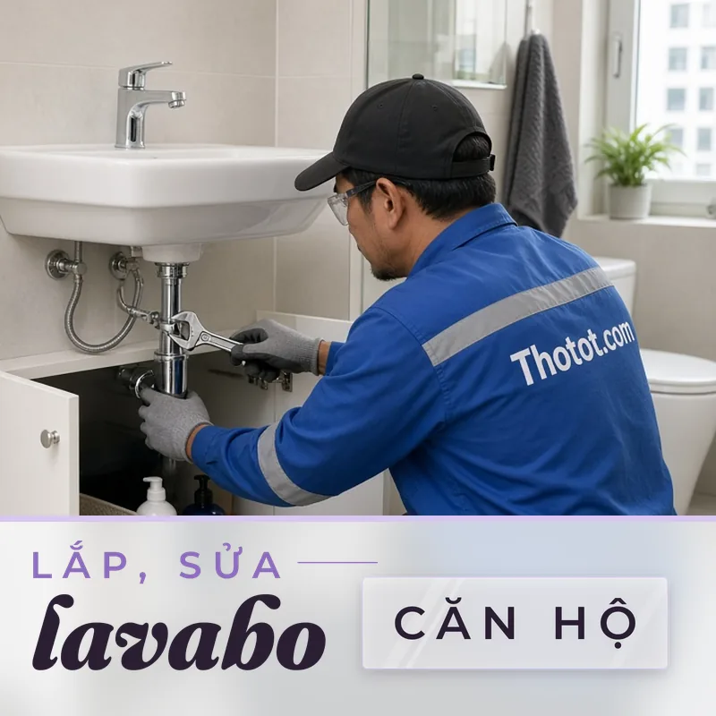 Lắp, sửa lavabo nhà vệ sinh căn hộ chung cư