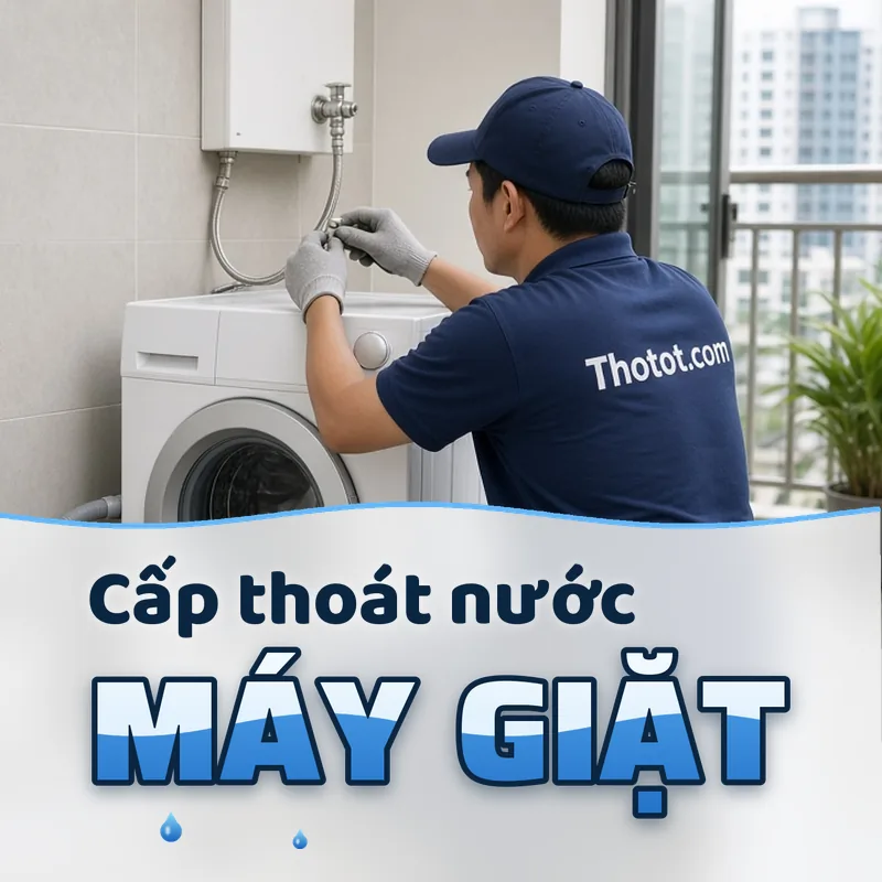 Lắp, sửa đường cấp thoát nước máy giặt căn hộ chung cư