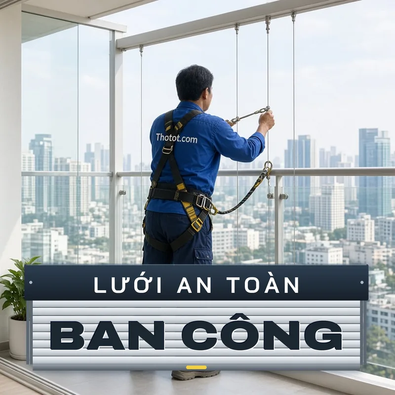 Lắp lưới an toàn ban công căn hộ chung cư