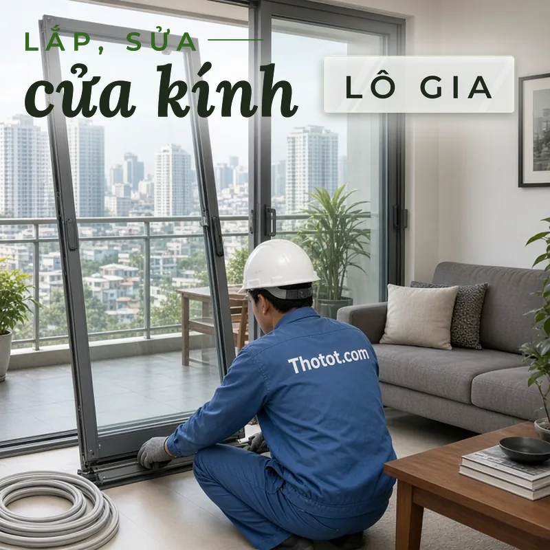 Lắp, sửa cửa kính lô gia căn hộ chung cư