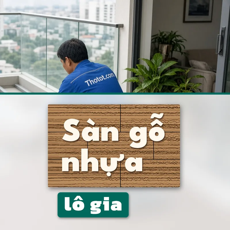 Lát sàn gỗ nhựa lô gia căn hộ chung cư