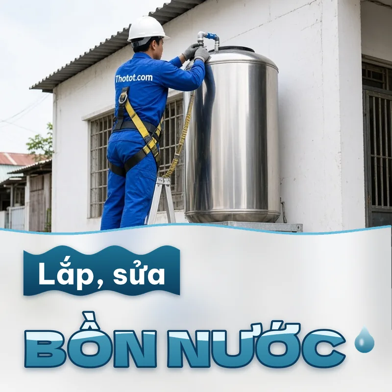 Lắp, sửa bồn nước, máy bơm nhà cấp 4
