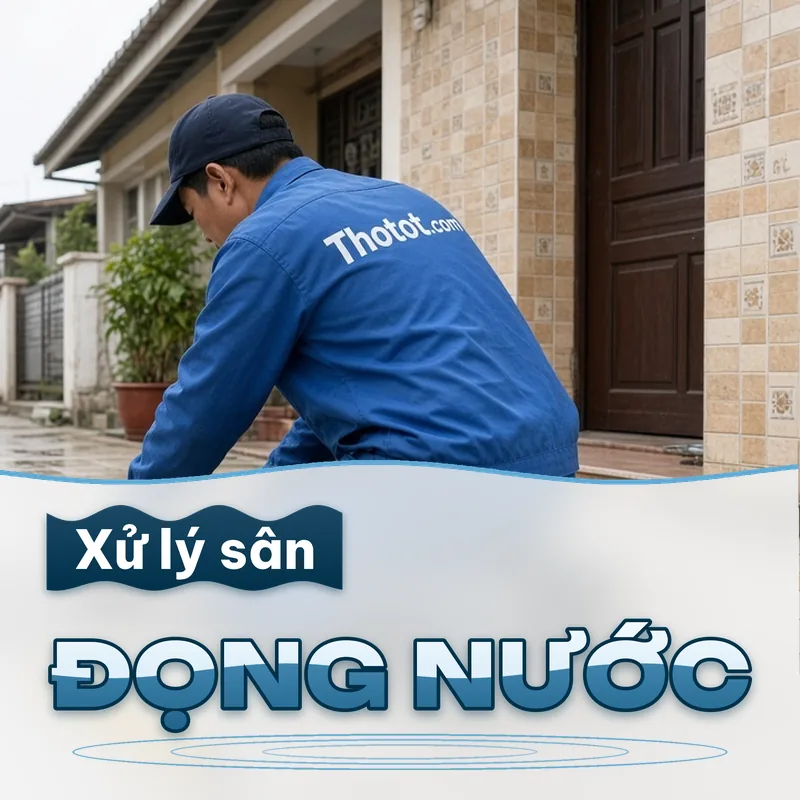Xử lý sân trước nhà cấp 4 bị đọng nước