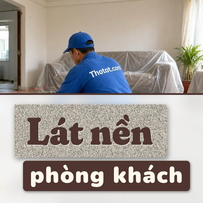 Lát nền phòng khách nhà cấp 4