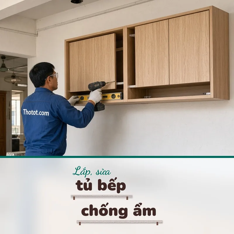 Lắp, sửa tủ bếp nhà cấp 4