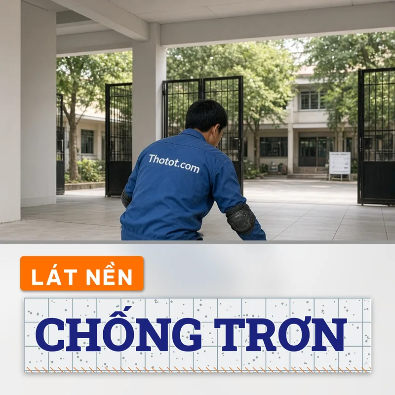 Lát nền chống trơn sảnh đón trường học