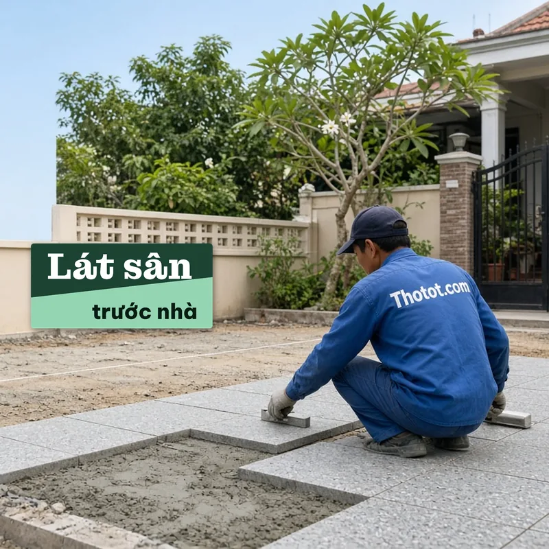 Lát sân trước nhà vườn