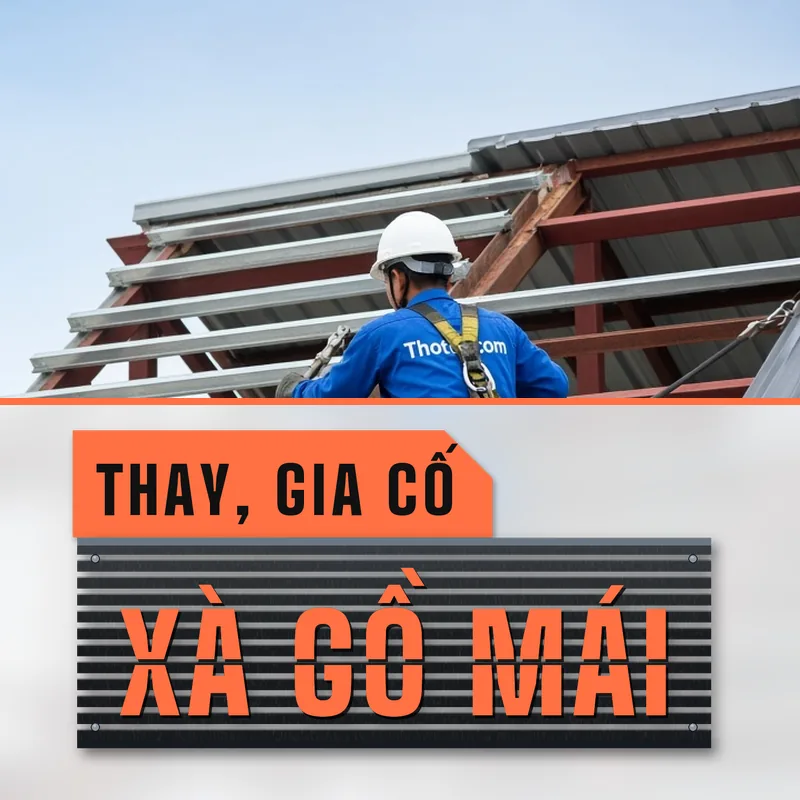Thay, gia cố xà gồ mái nhà xưởng