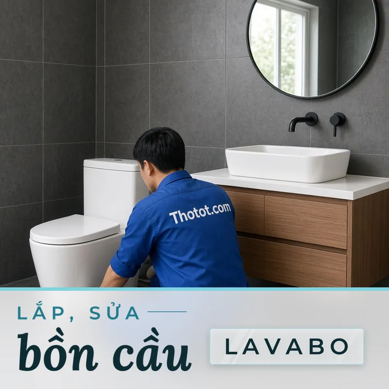 Lắp, sửa bồn cầu, lavabo nhà vệ sinh quán café
