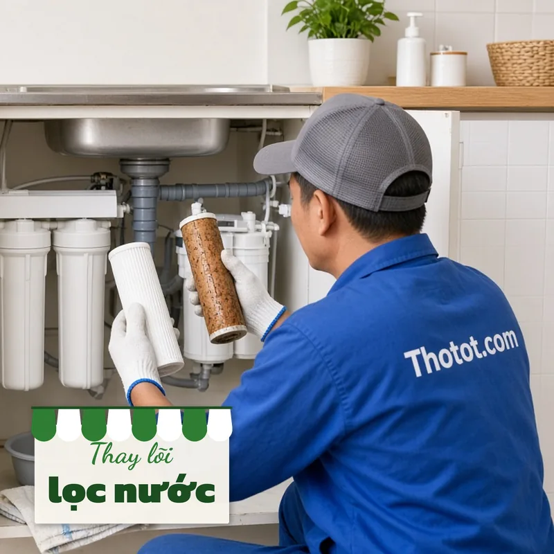 Thay lõi lọc máy lọc nước