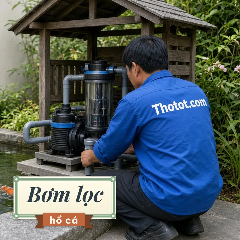 Lắp, sửa máy bơm, bộ lọc hồ cá nhà vườn