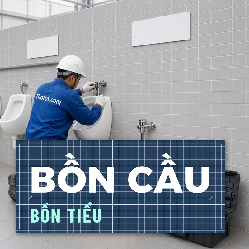 Lắp, sửa bồn cầu, bồn tiểu nhà vệ sinh nhà xưởng