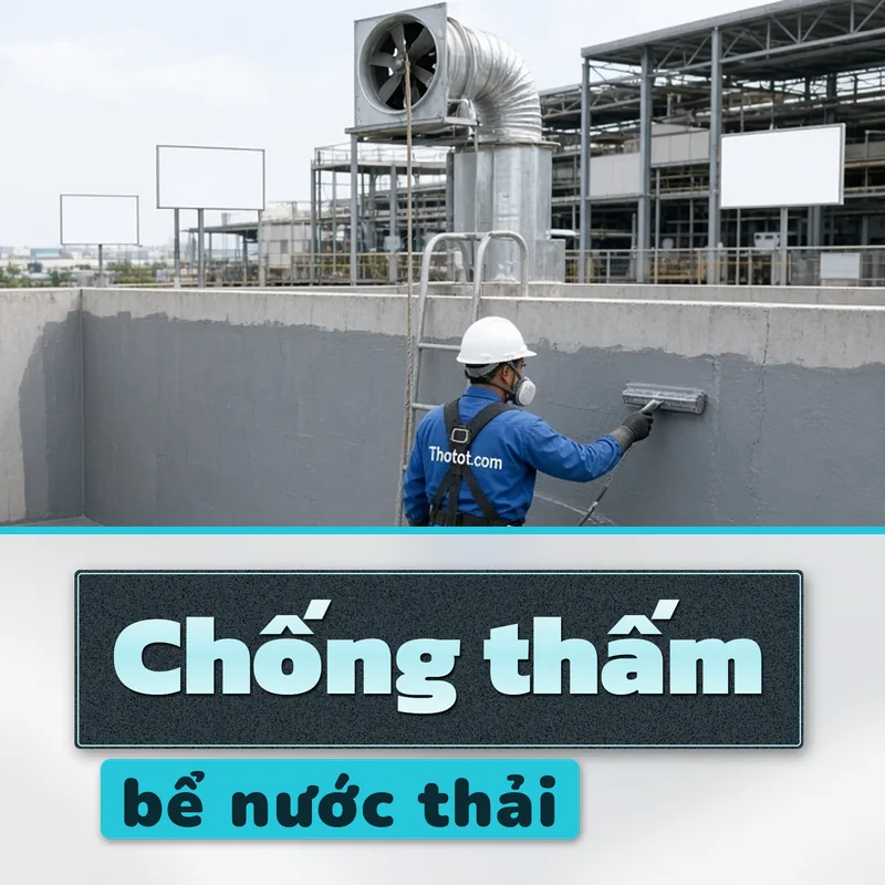 Chống thấm bể, hố ga khu xử lý nước thải nhà xưởng