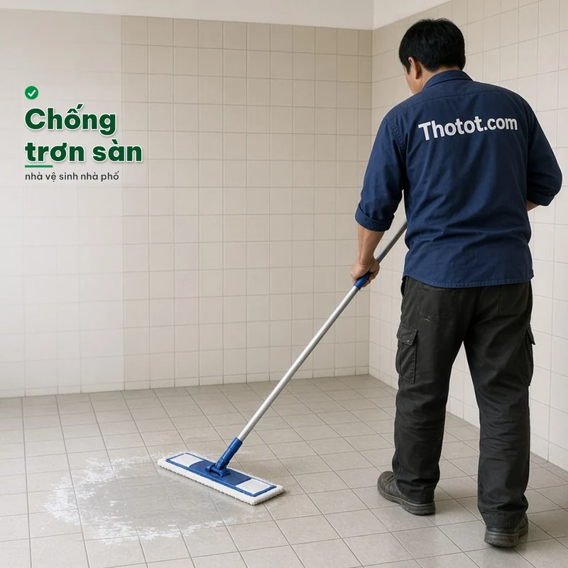 Chống trơn sàn nhà vệ sinh nhà phố