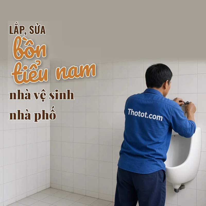 Lắp, sửa bồn tiểu nam nhà vệ sinh nhà phố