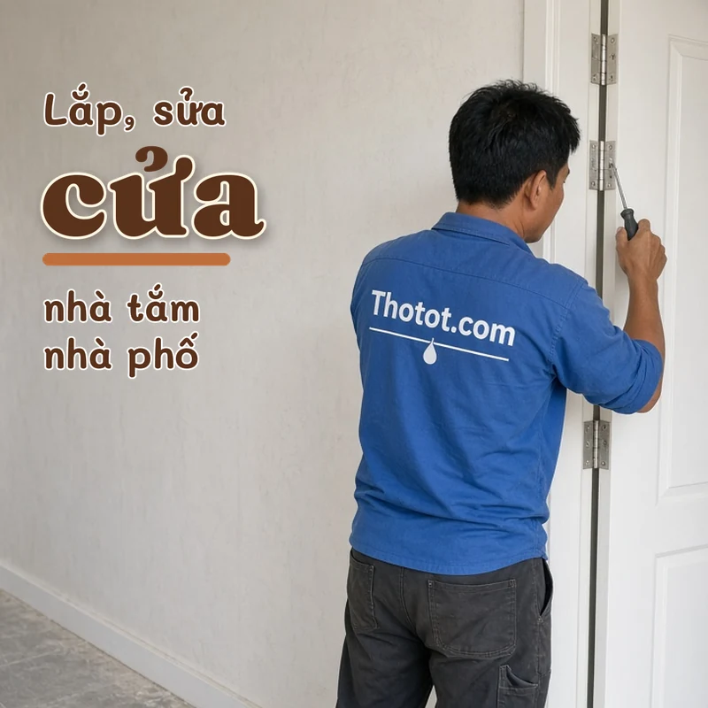 Lắp, sửa cửa nhà tắm nhà phố