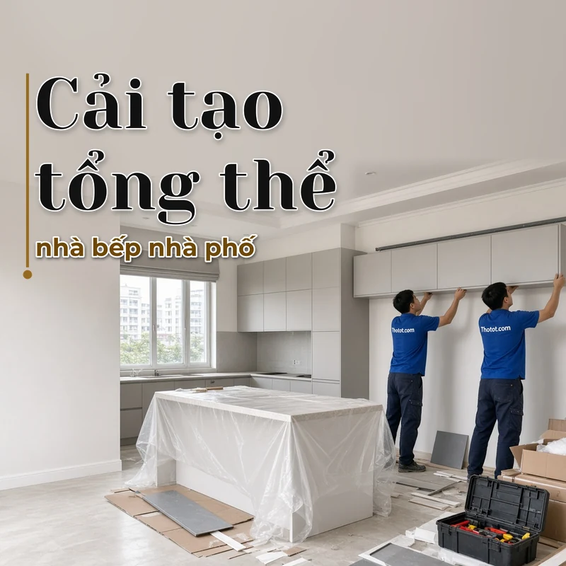 Cải tạo tổng thể nhà bếp nhà phố