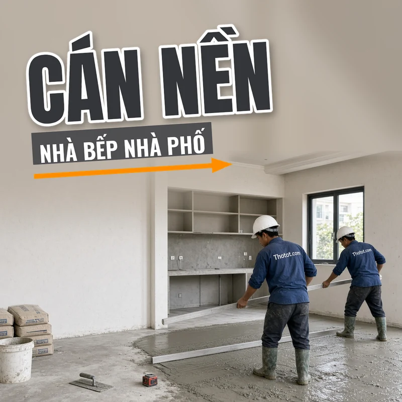 Cán nền nhà bếp nhà phố