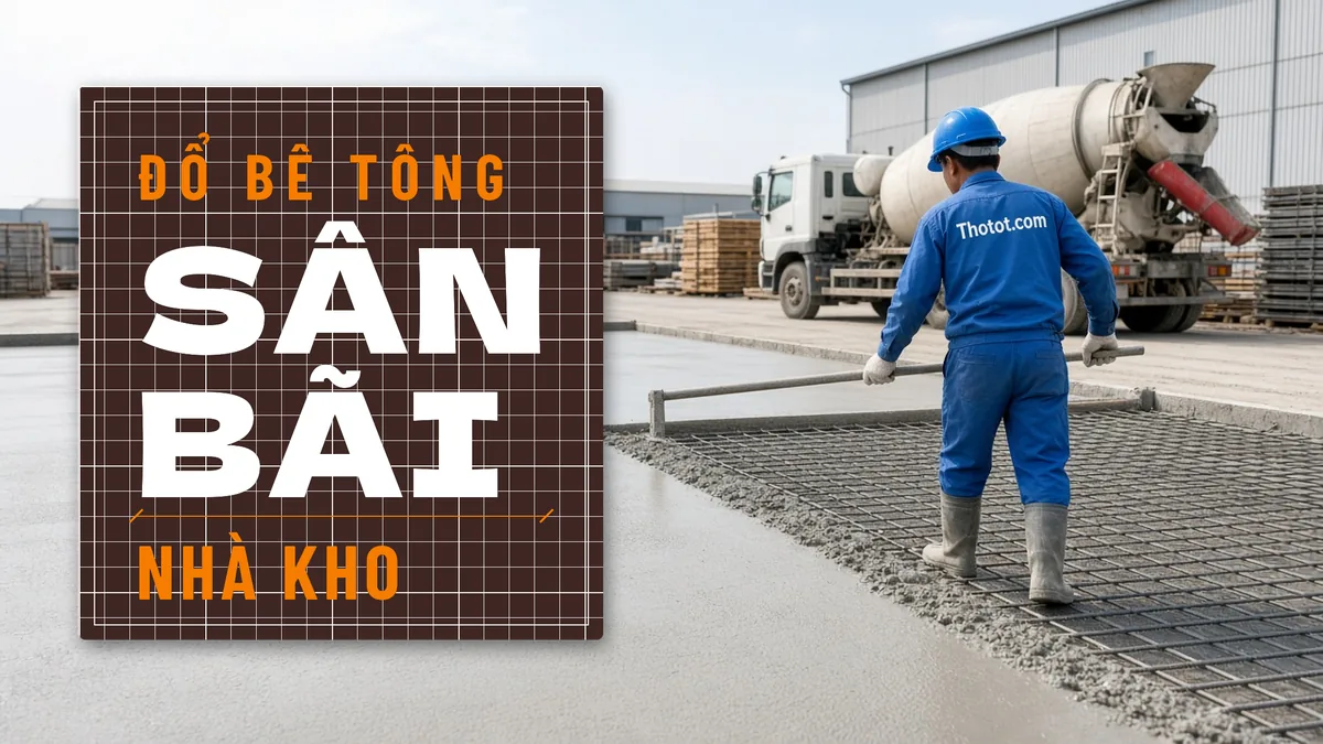 Đổ bê tông, sửa sân bãi xe tải nhà kho