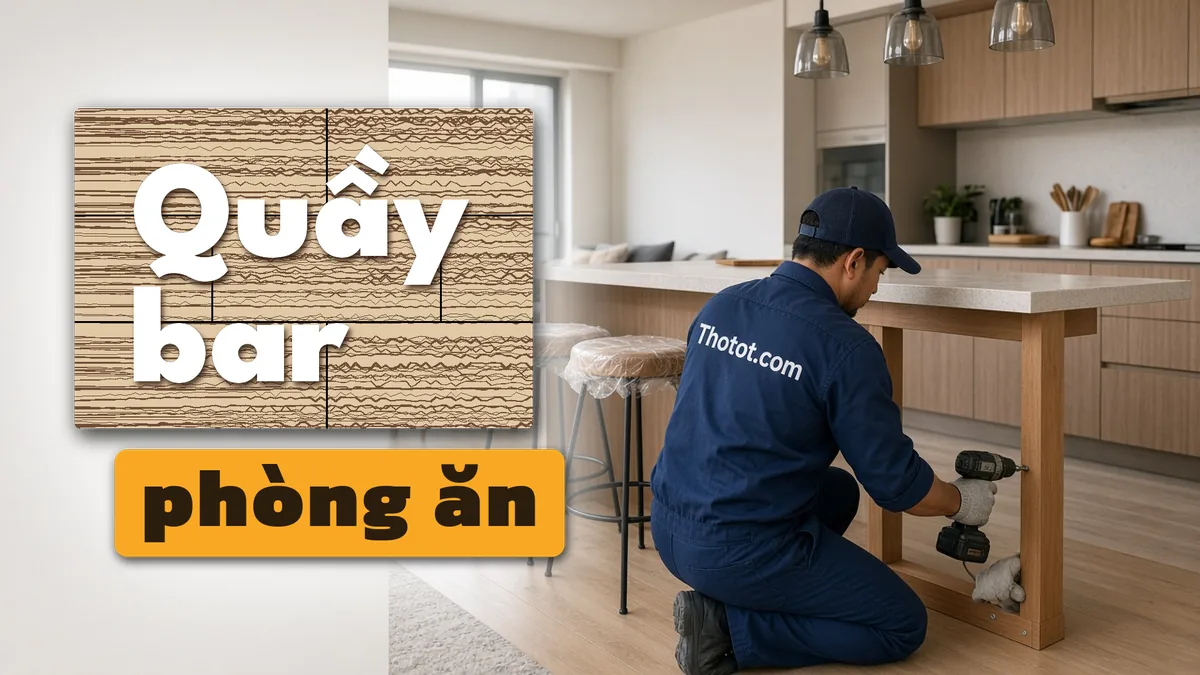 Đóng quầy bar phòng ăn căn hộ chung cư
