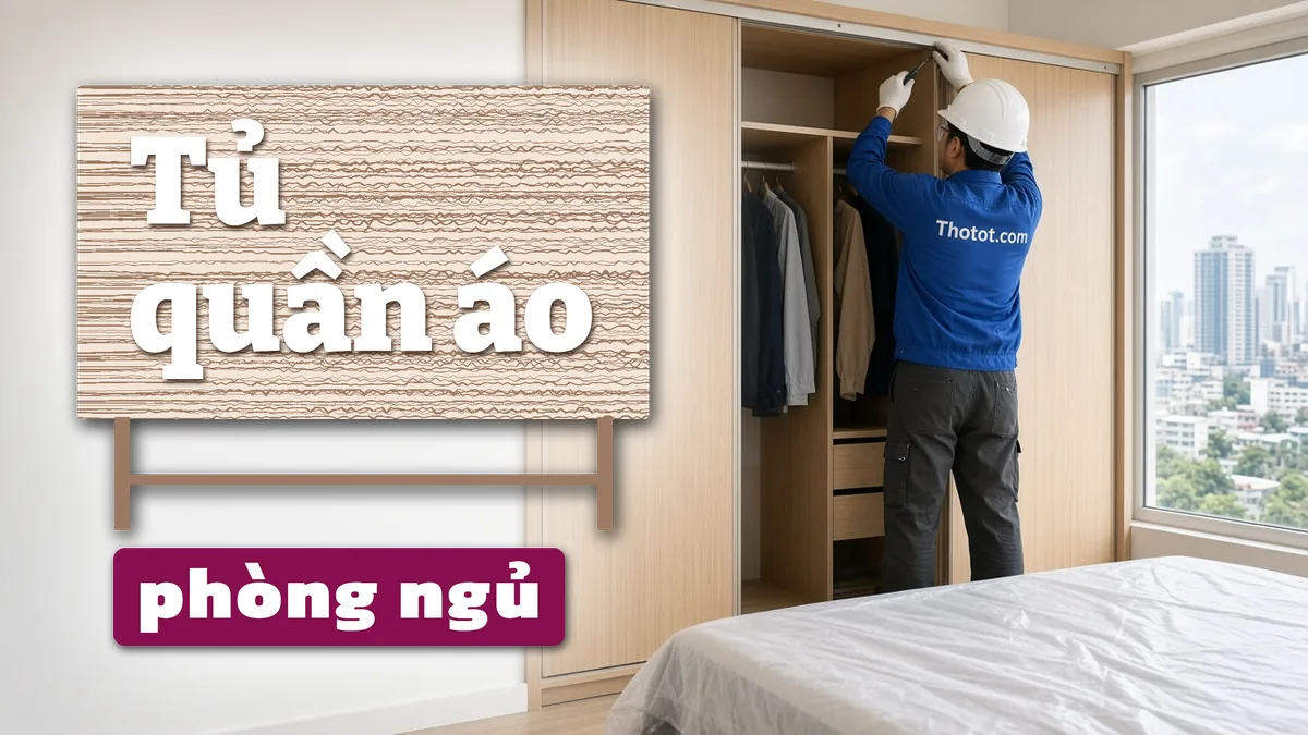 Đóng tủ quần áo phòng ngủ căn hộ chung cư