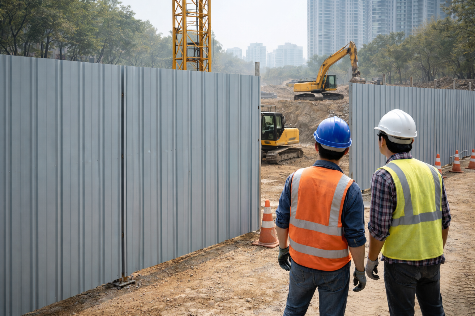 Dựng hàng rào che chắn công trình