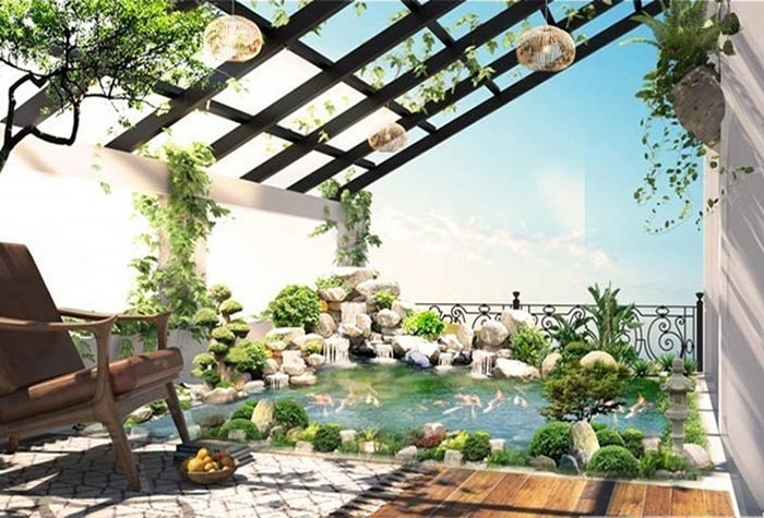 Làm hồ cá sân thượng