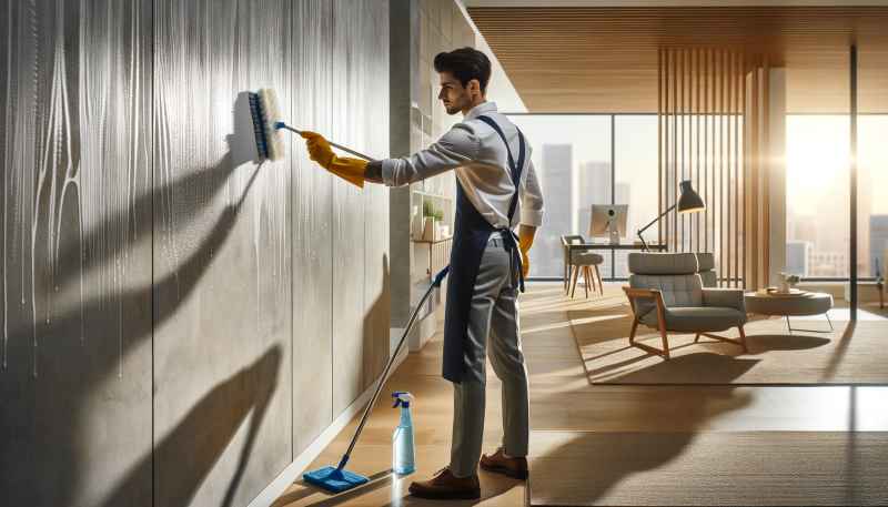 Làm sạch tường căn hộ