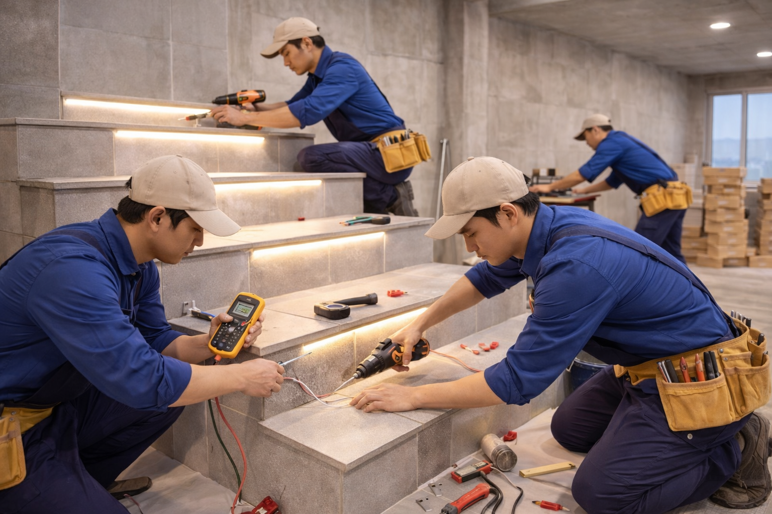 Lắp đặt chiếu sáng cầu thang