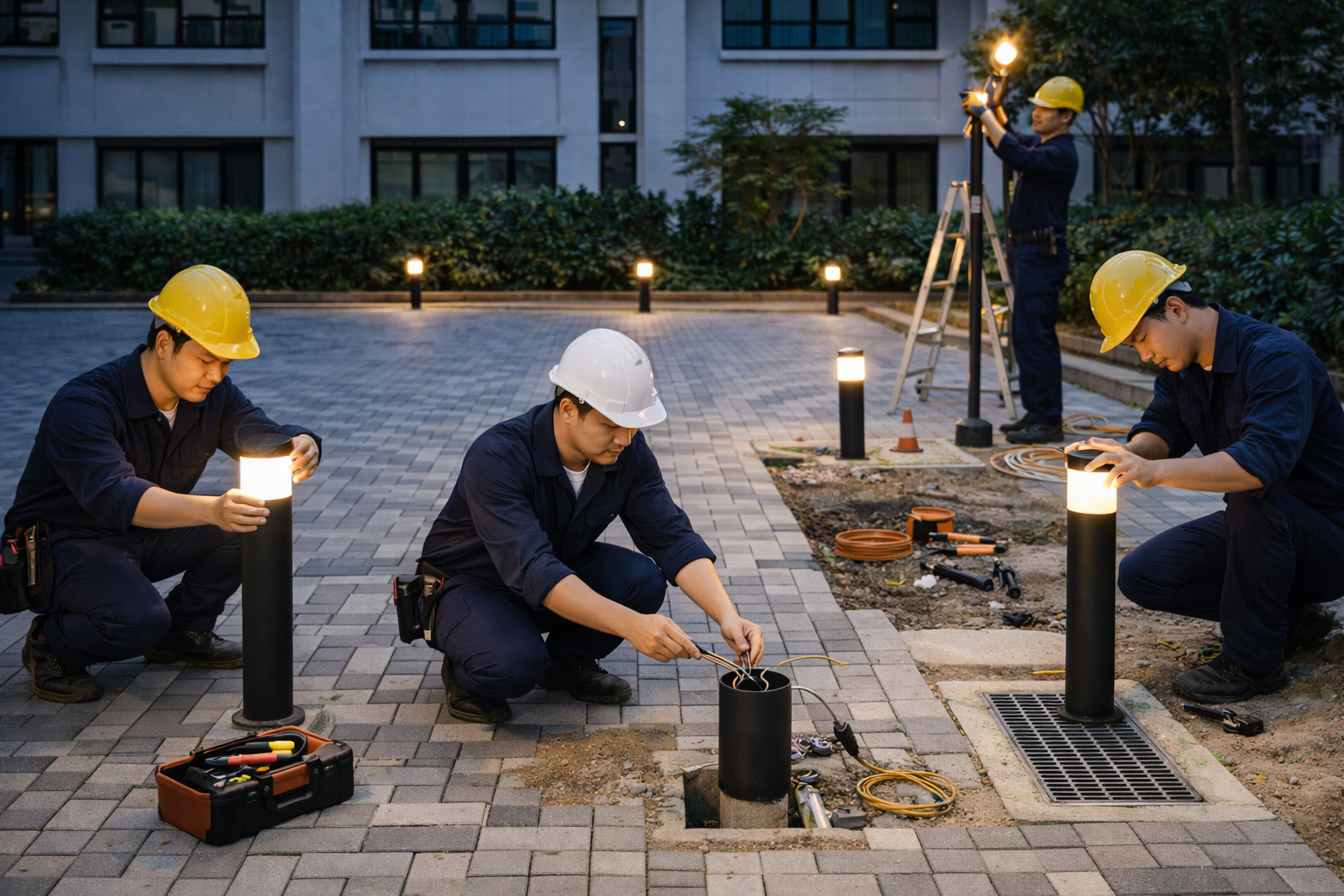 Lắp đặt chiếu sáng sân