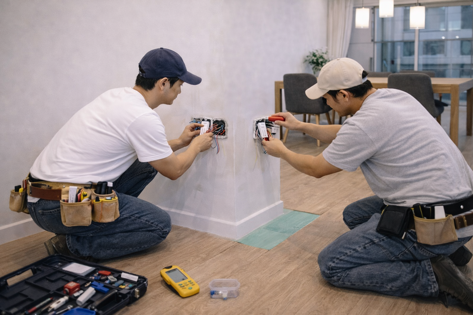 Lắp đặt hệ thống điện phòng ăn