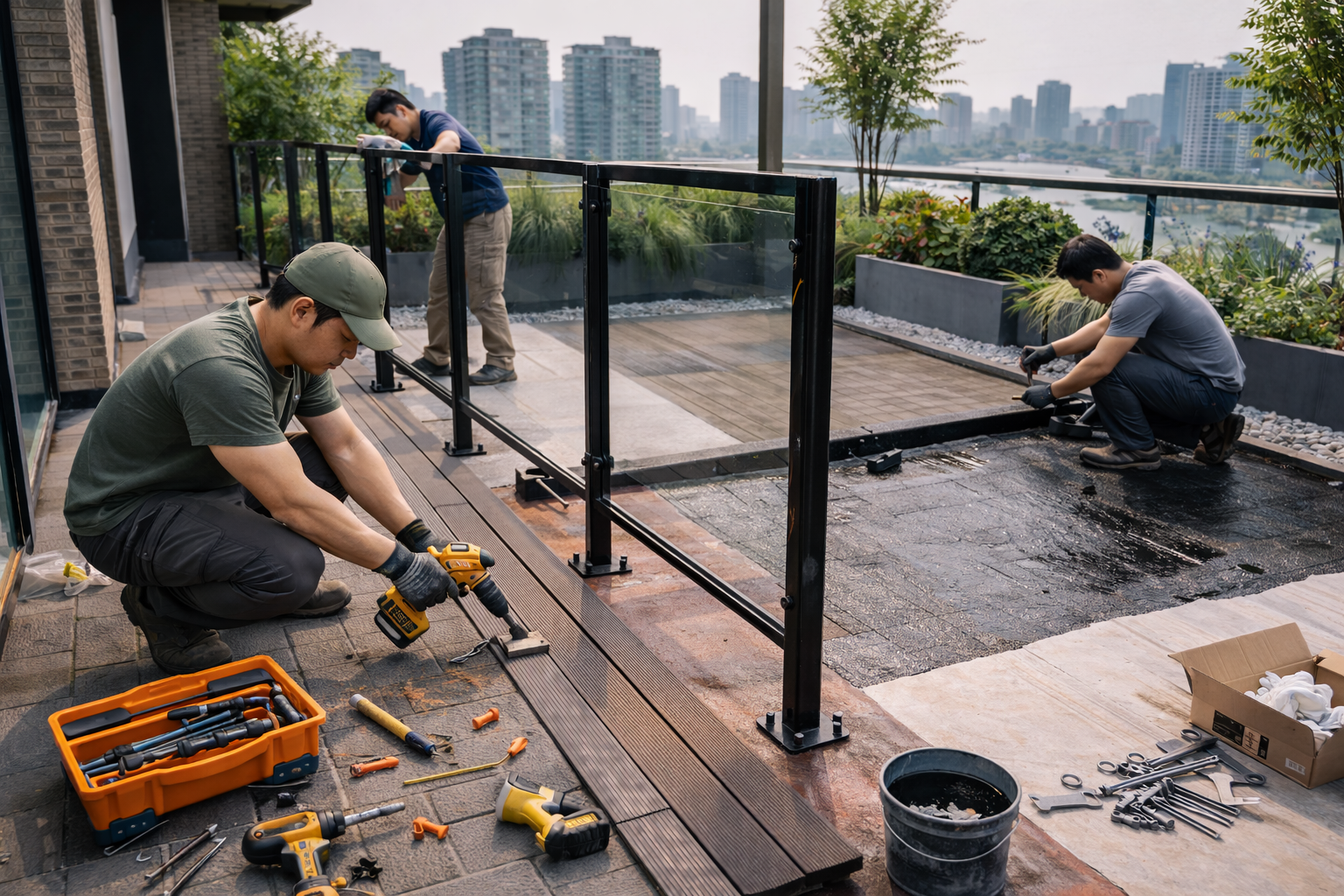 Lắp đặt lan can sân thượng