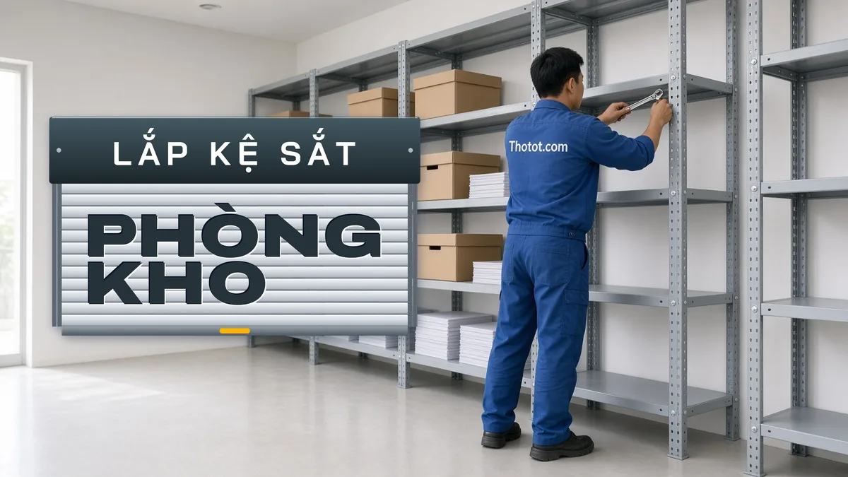 Lắp kệ sắt phòng kho văn phòng