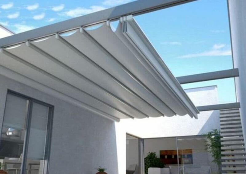 Lắp mái che di động sân thượng