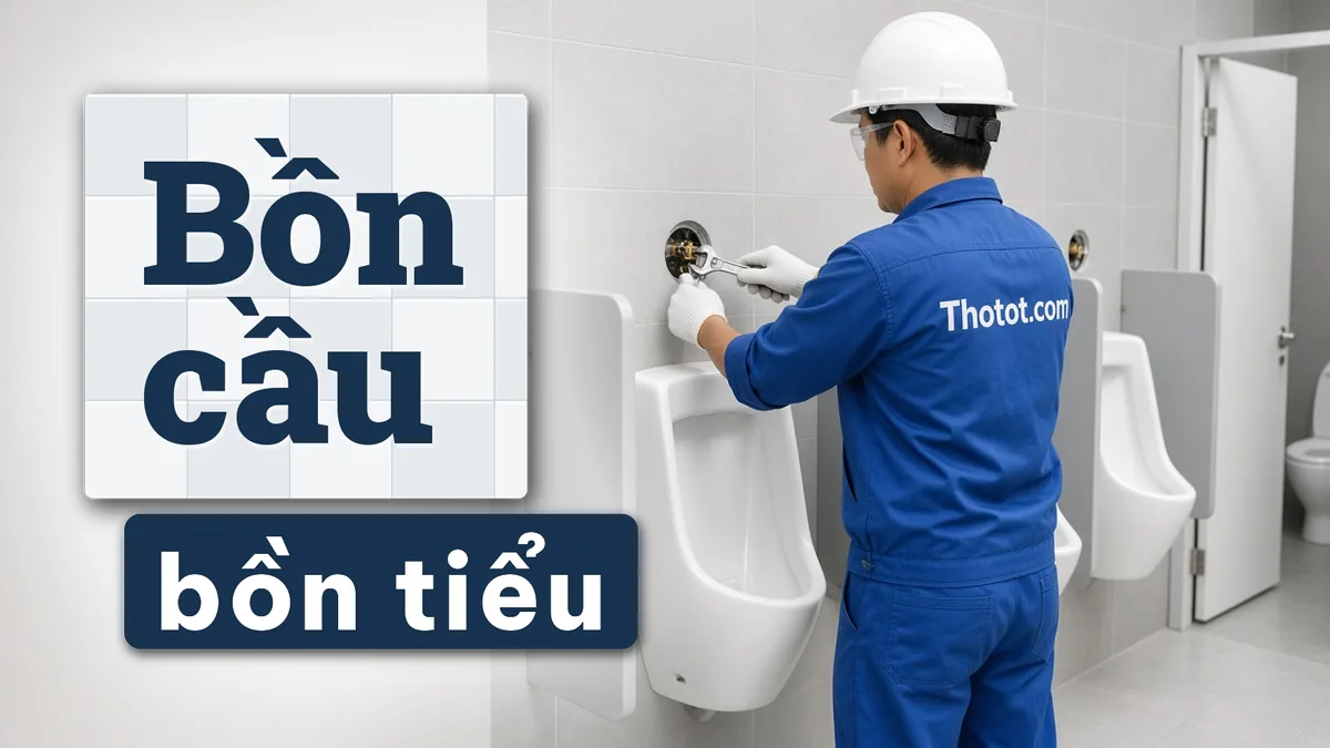 Lắp, sửa bồn cầu, bồn tiểu nhà vệ sinh văn phòng