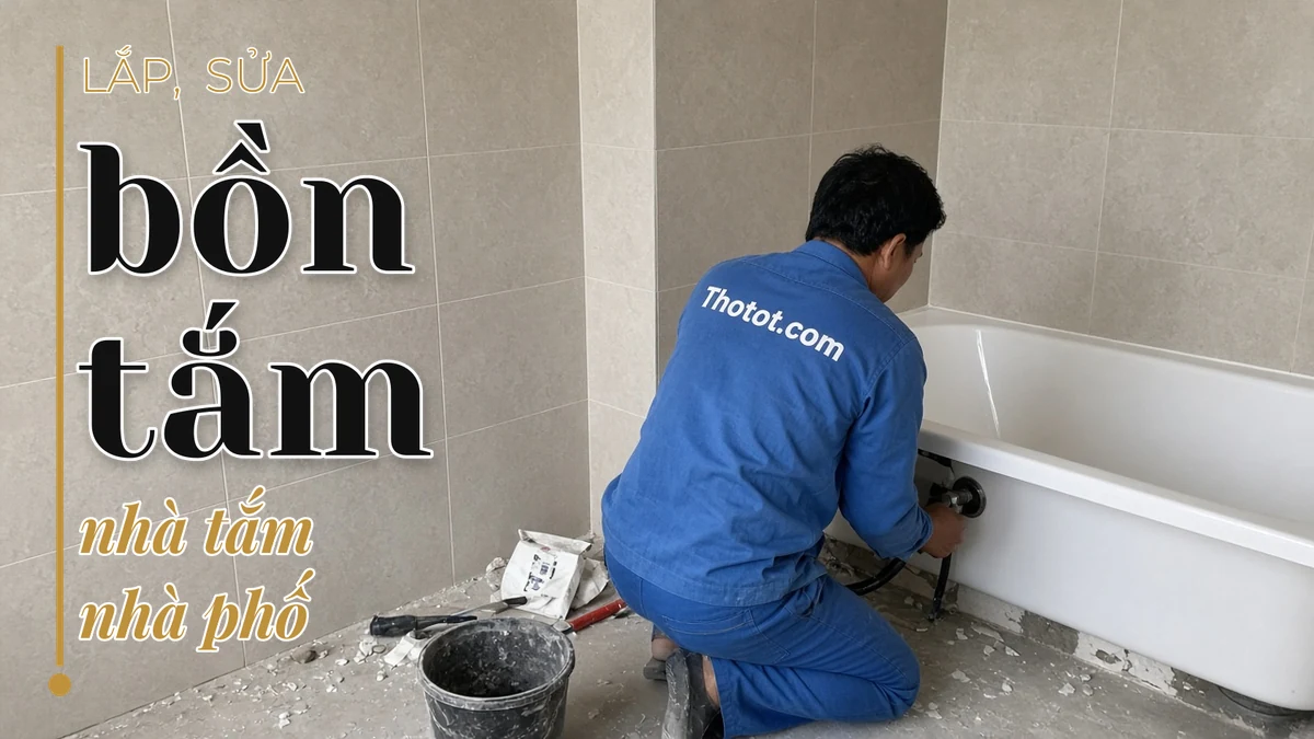 Lắp, sửa bồn tắm nhà tắm nhà phố