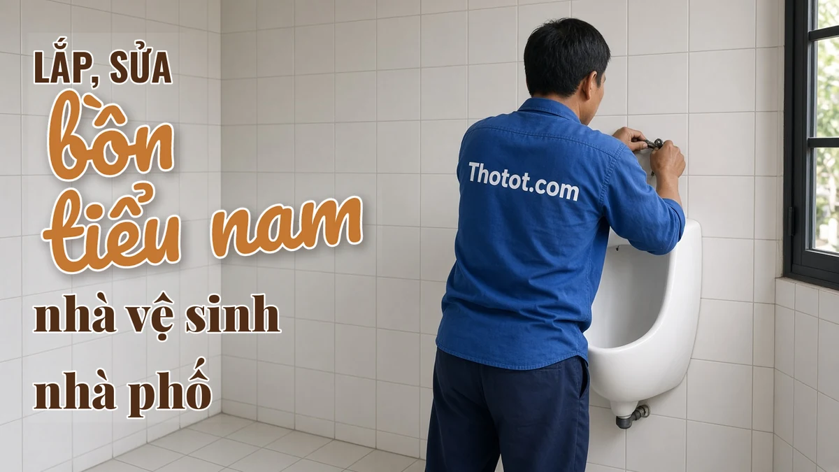 Lắp, sửa bồn tiểu nam nhà vệ sinh nhà phố