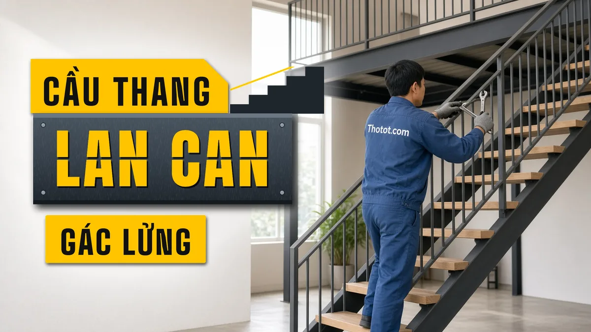 Lắp, sửa cầu thang, lan can gác lửng cửa hàng